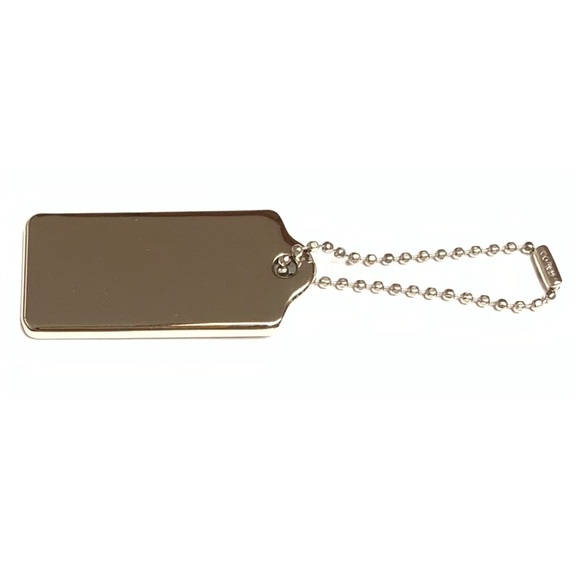 NEW AUTH. Coach Chrome Tone Signature COACH Logo Bag Charm/ Key Chain/ Hang Tag - Picture 5 of 6